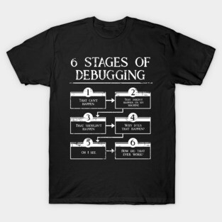 6 Stages Of Debugging Computer Programming T Shirt