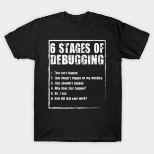 6 Stages Of Debugging Funny Programming Coding T S