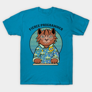 Fierce Programmer Cat T Shirt