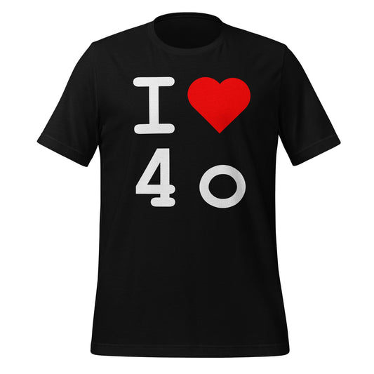 Image of the I Heart 4o T Shirt unisex Black M