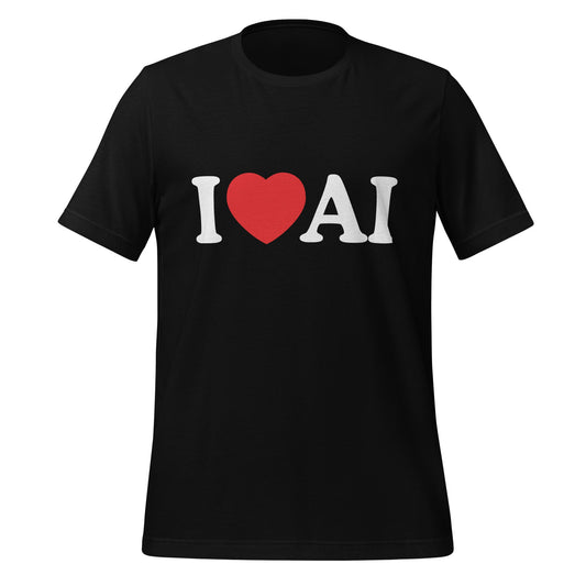 Image of the I Love AI T Shirt unisex Black M