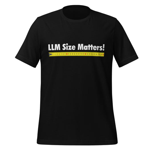 Image of the LLM Size Matters T Shirt unisex Black