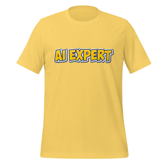 Image of the Yellow Comic AI EXPERT T Shirt unisex